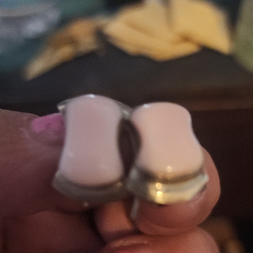 Pink and Silver Earrings
